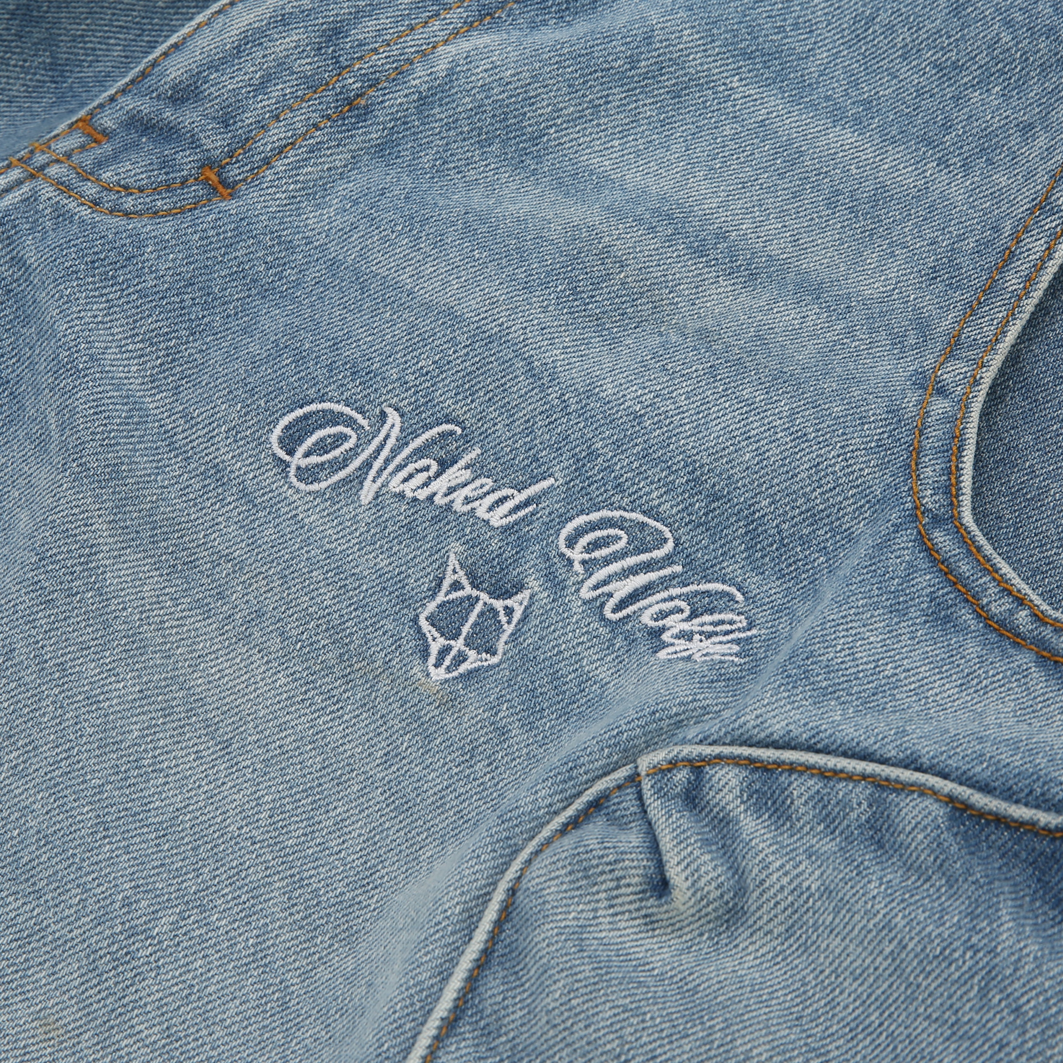Denim Cargo Shorts Light Blue - Image 4