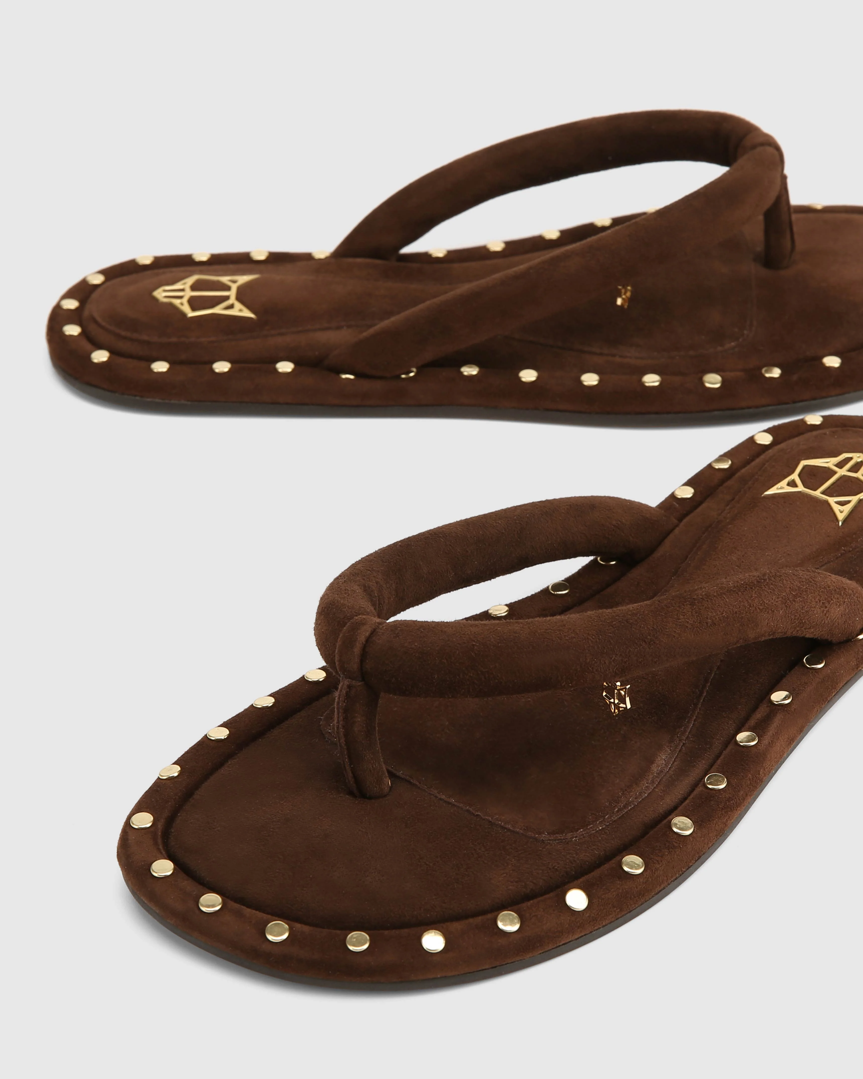 Grenada Brown Suede/Gold Studs - Image 2