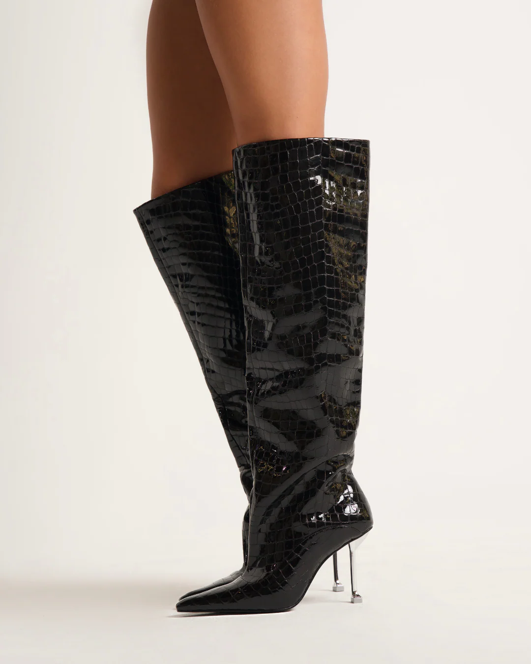 Texas Black Croc Patent Leather - Image 8